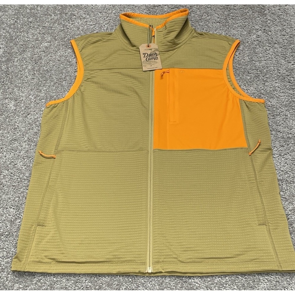 Duck Camp Men's Grid Tech Lightweight Outdoor Hunting Vest Brown Waffle Size Med
